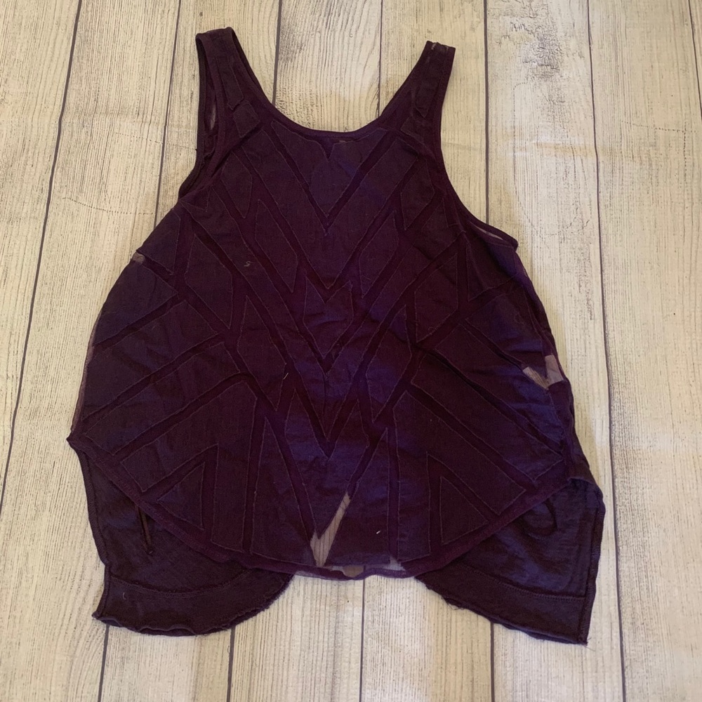 Free People purple button tank mesh M